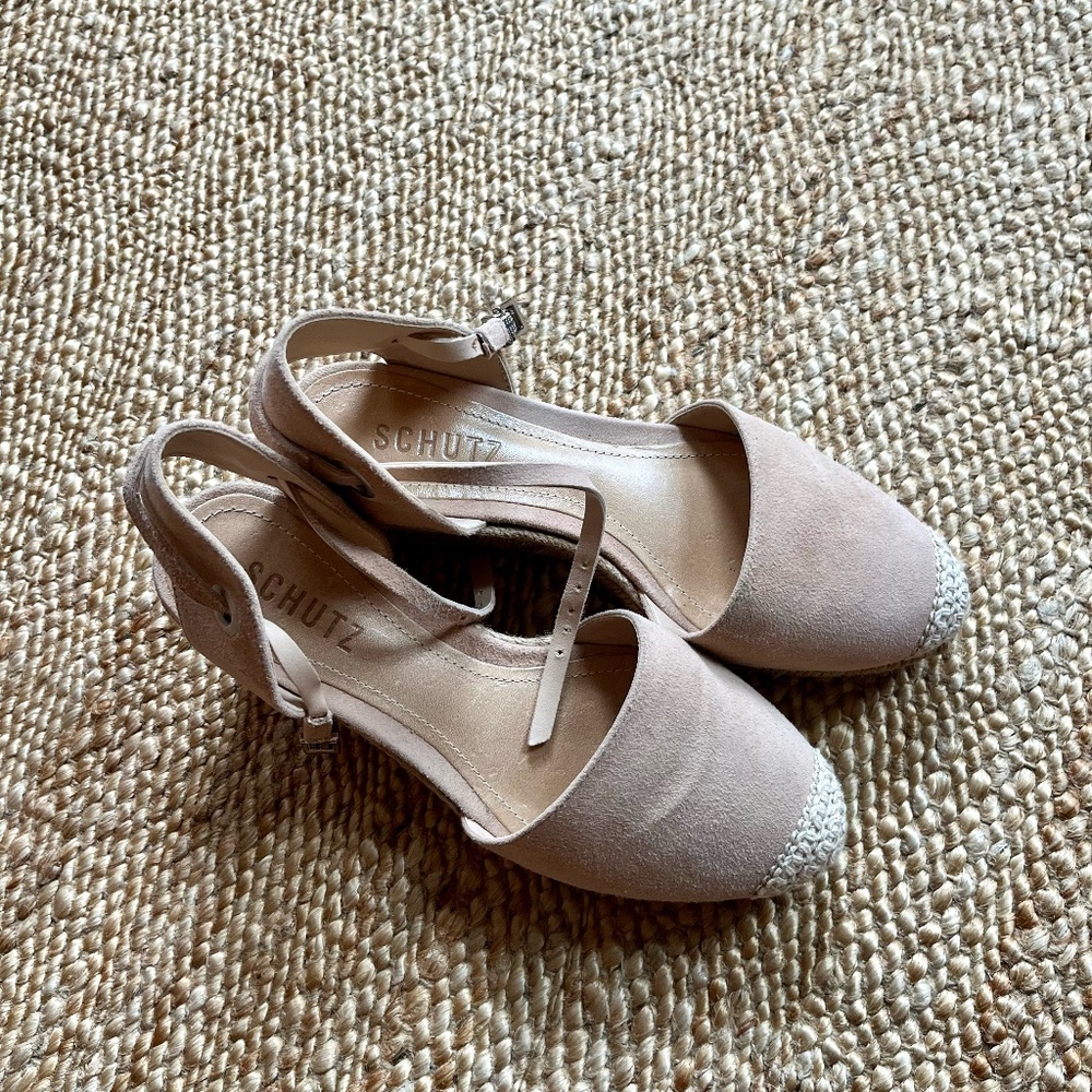 Schutz Size 5.5 Women's Wedge Espadrille Heel Platform Sandals